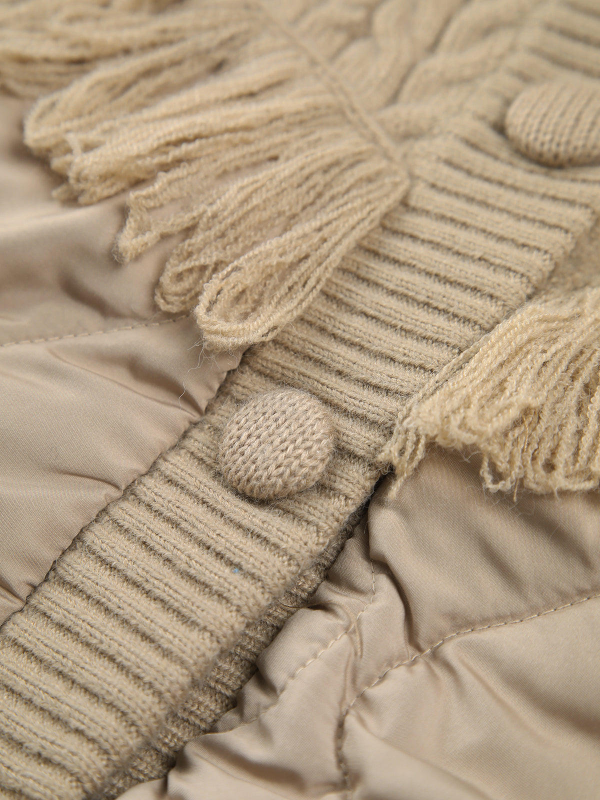 Chloé™ | Veste Matelassée En Tricot Torsadé Patchwork