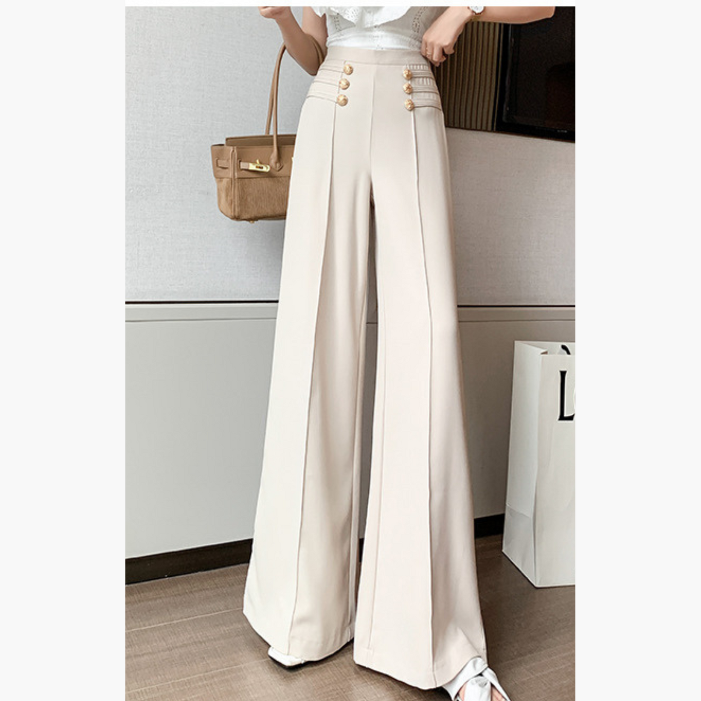 Chloé™ | Pantalon Marin Taille Haute