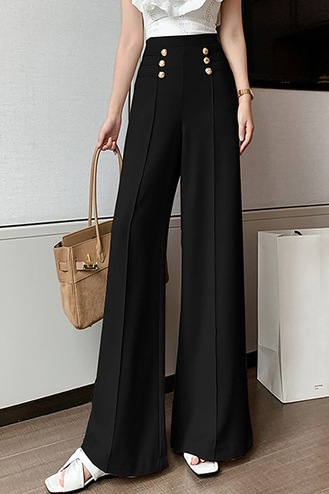 Chloé™ | Pantalon Marin Taille Haute