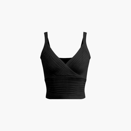 Chloé™ | Crop-Top À Col En V Plissé