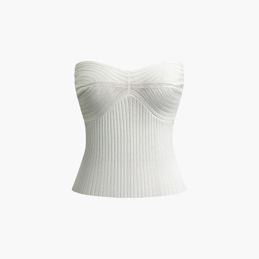 Chloé™ | Bustier Côtelé Sans Bretelles