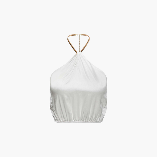 Chloé™ | Haut Halter De Luxe Avec Détail En Chaîne