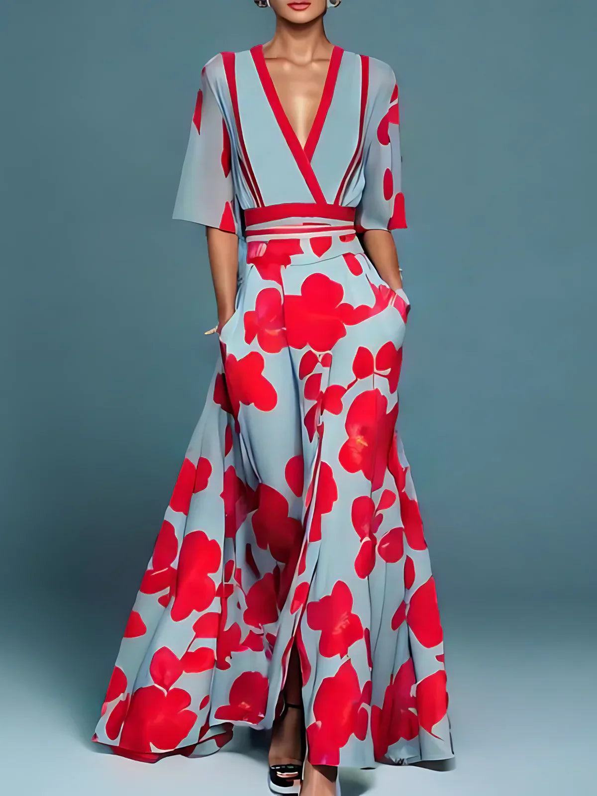 CLAIRE | Robe fleurie col V