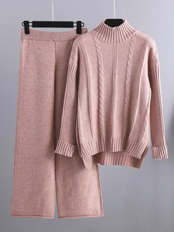 Chloé™ | Ensemble Deux Pièces Lounge En Tricot Torsadé