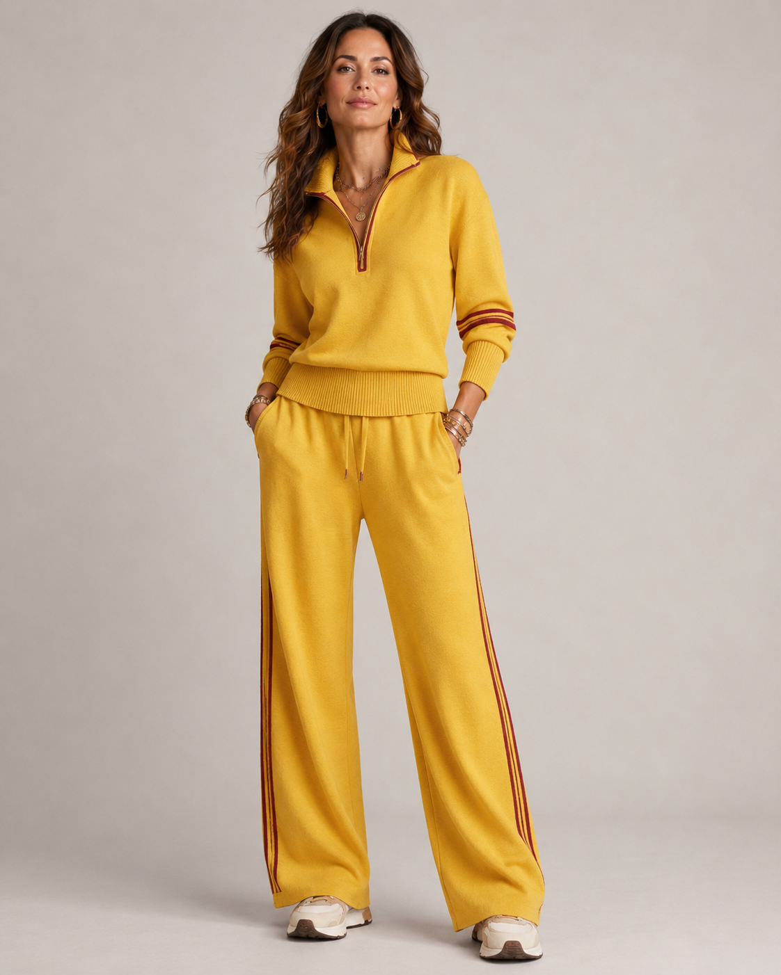 CHLOE | ENSEMBLE PANTALON ZIP MI-HAUT POUR FEMMES