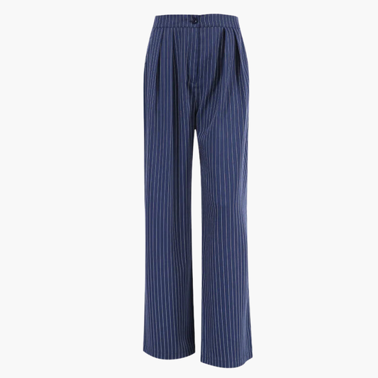 Chloé™ | Pantalon Large Taille Haute À Rayures