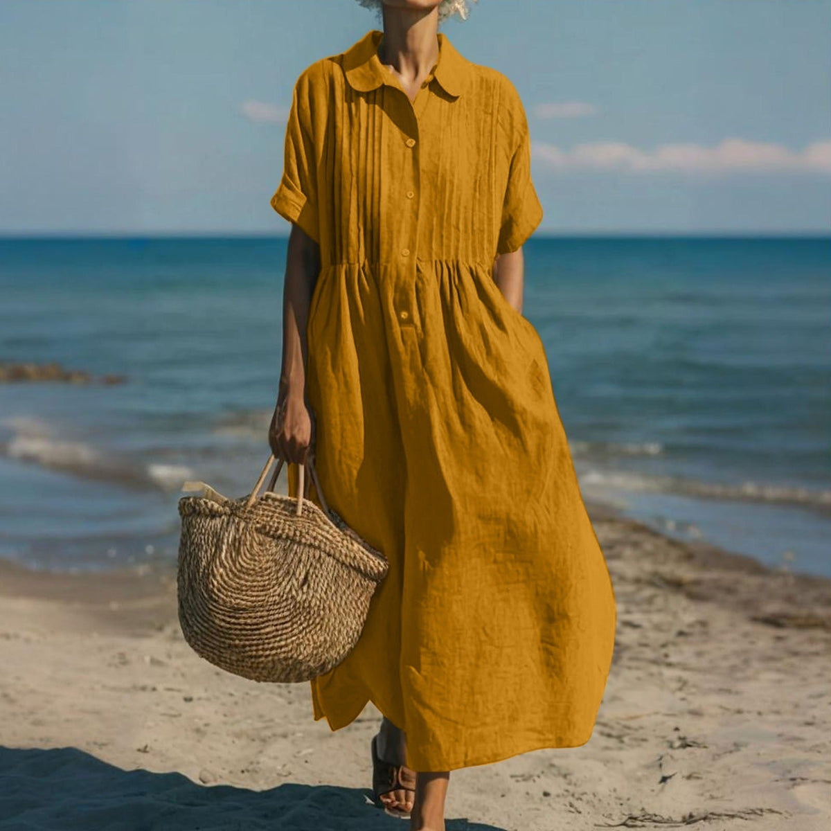 CHLOE | ROBE EN LIN ÉLÉGANTE POUR FEMMES