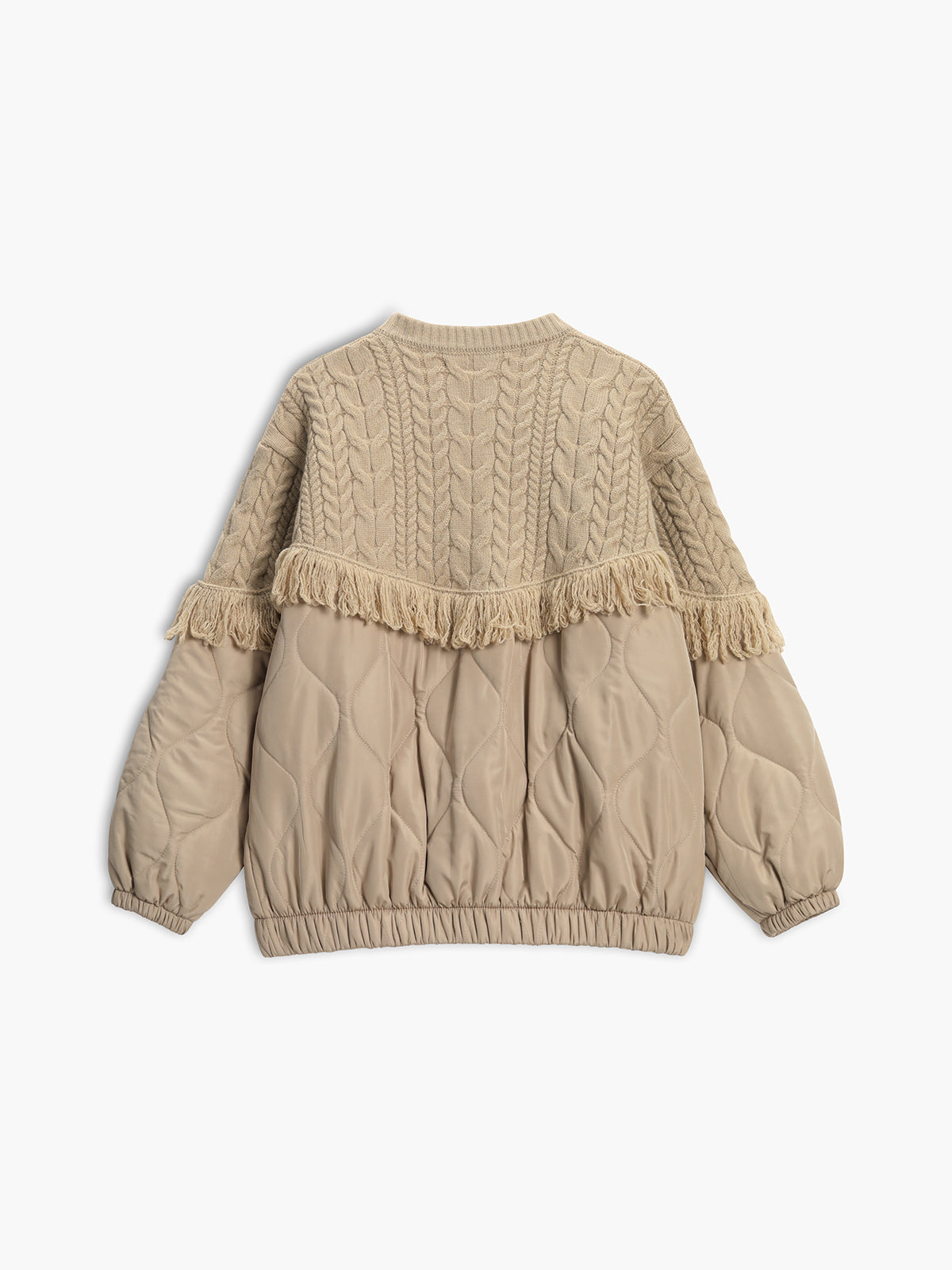 Chloé™ | Veste Matelassée En Tricot Torsadé Patchwork