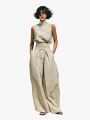CHLOE | ENSEMBLE PANTALON LARGE EN COTON POUR FEMME