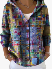 CHLOE | GILET À CAPUCHE PATCHWORK POUR FEMMES