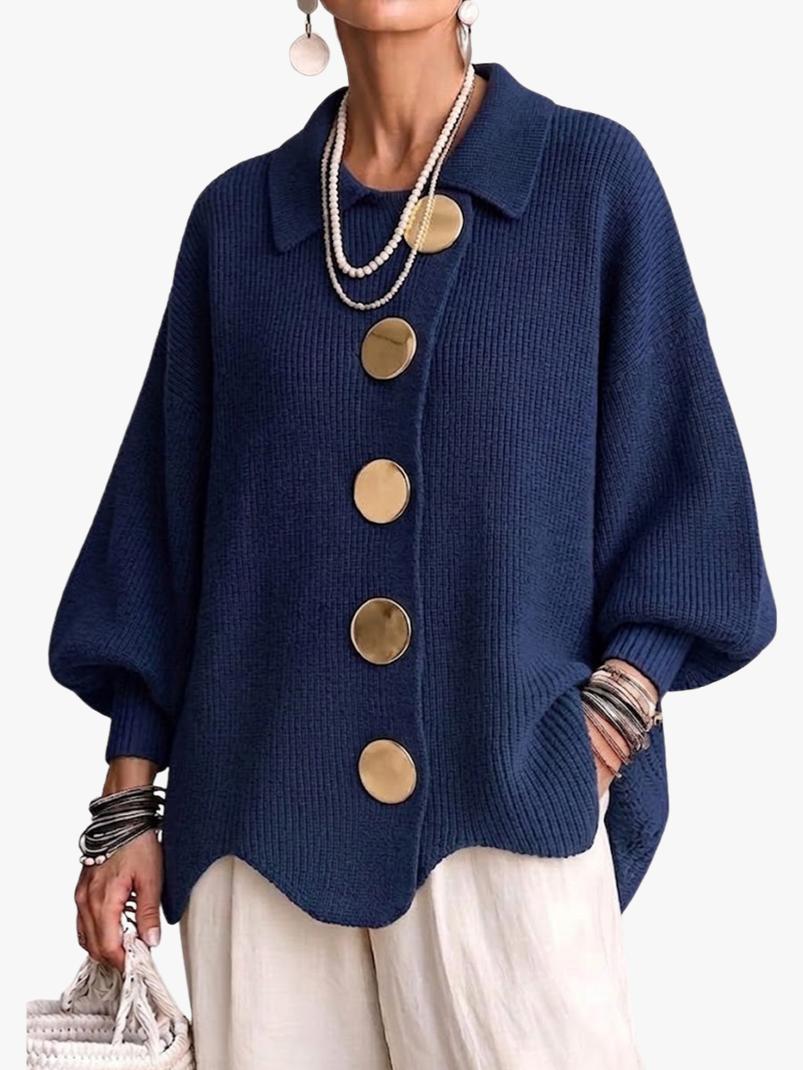 CHLOE | GILET EN TRICOTÉE À COL OVERSIZE POUR FEMMES