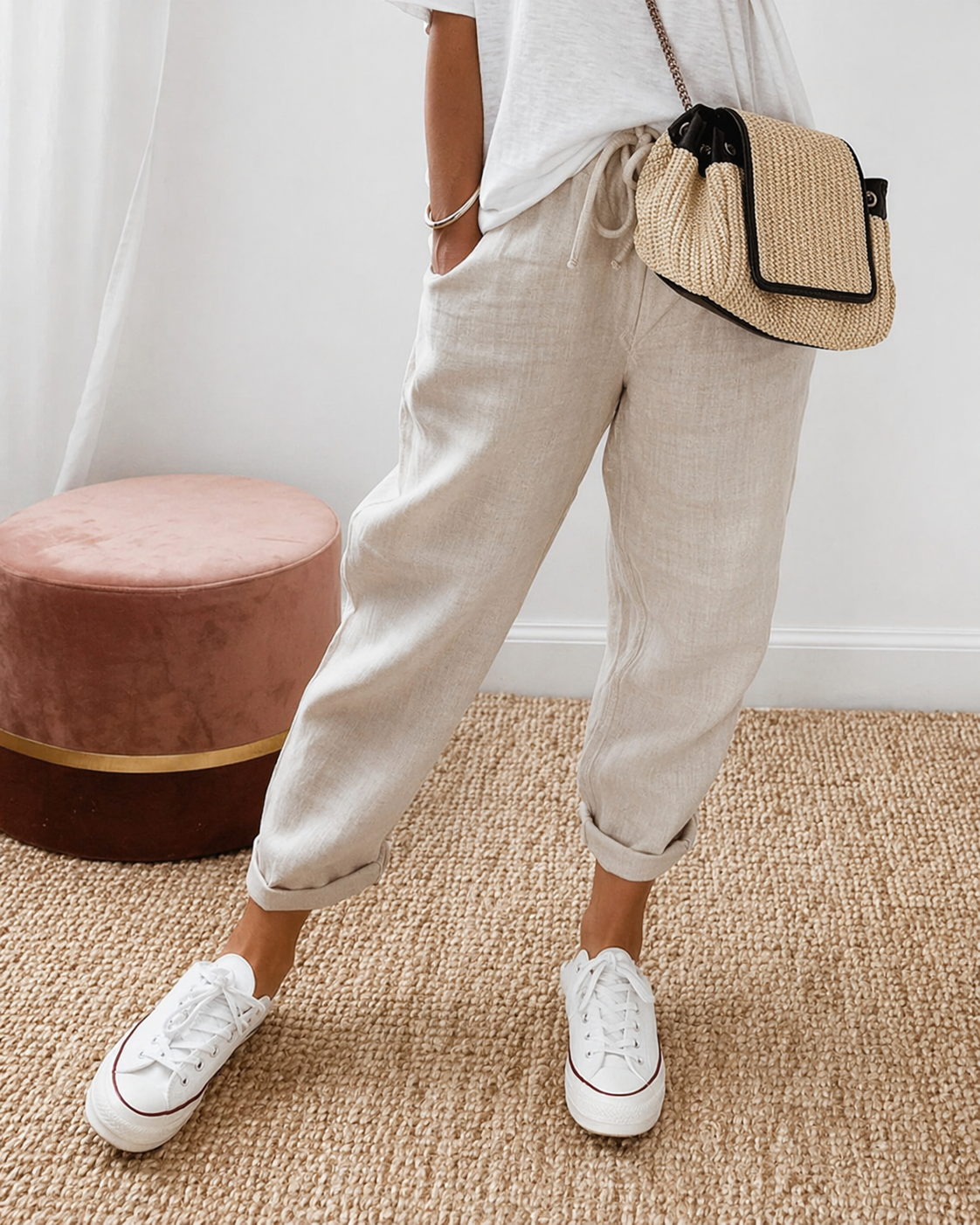 CHLOE | PANTALON LIN DÉTENDU POUR FEMMES
