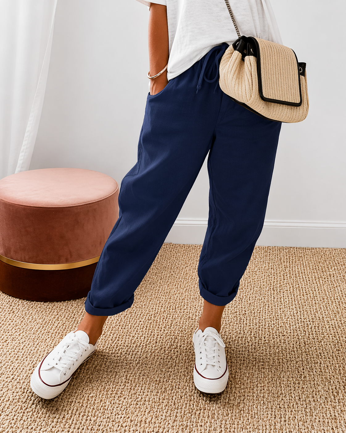CHLOE | PANTALON LIN DÉTENDU POUR FEMMES