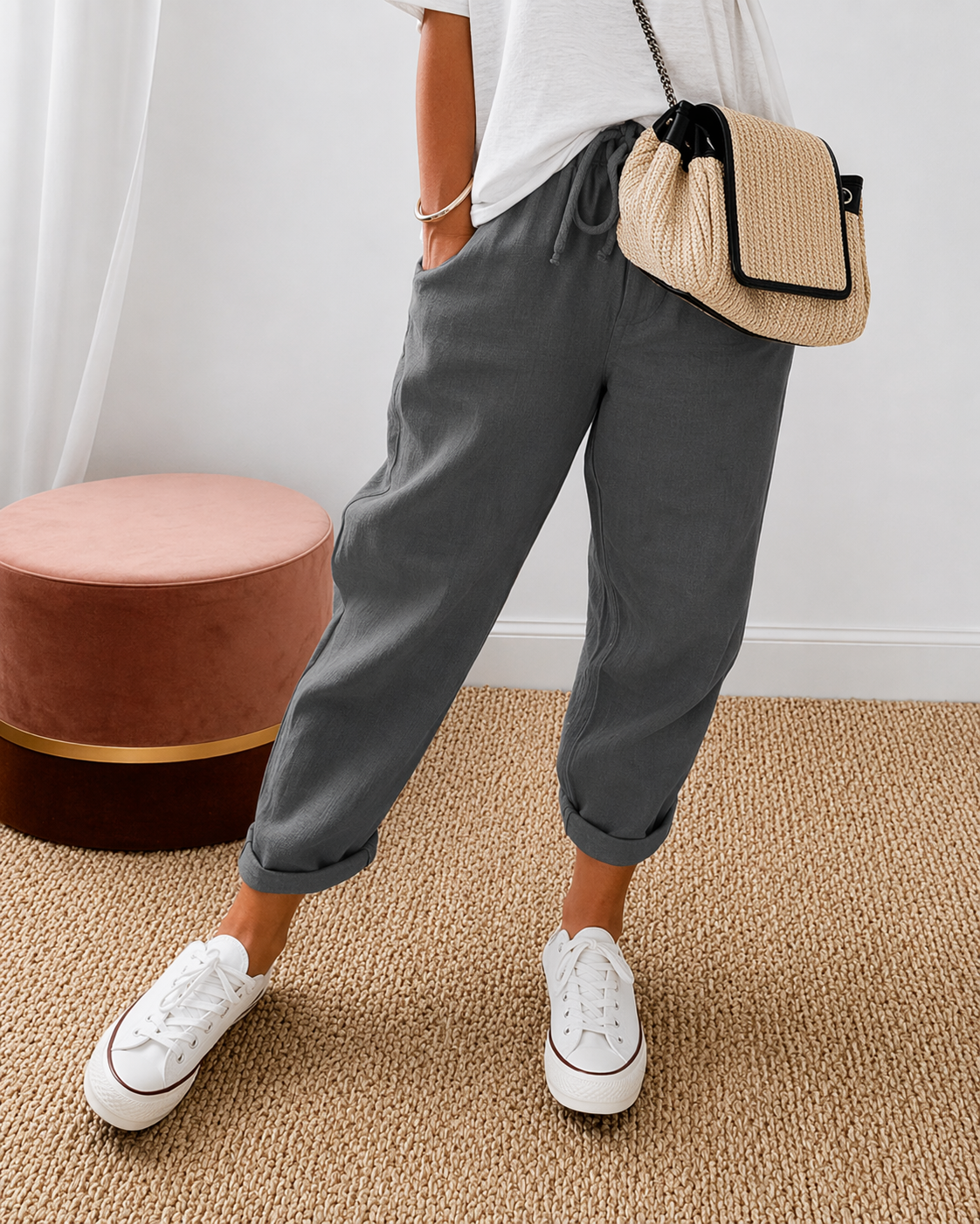 CHLOE | PANTALON LIN DÉTENDU POUR FEMMES