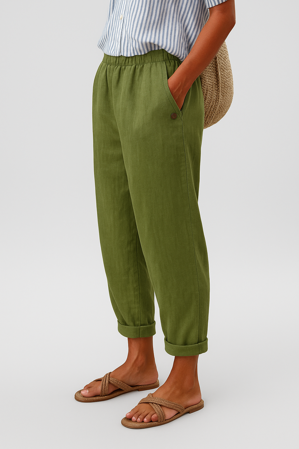 CHLOE | PANTALON FUSELÉ EN LIN MÉLANGÉ POUR FEMMES