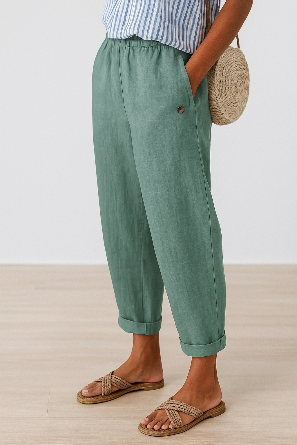 CHLOE | PANTALON FUSELÉ EN LIN MÉLANGÉ POUR FEMMES