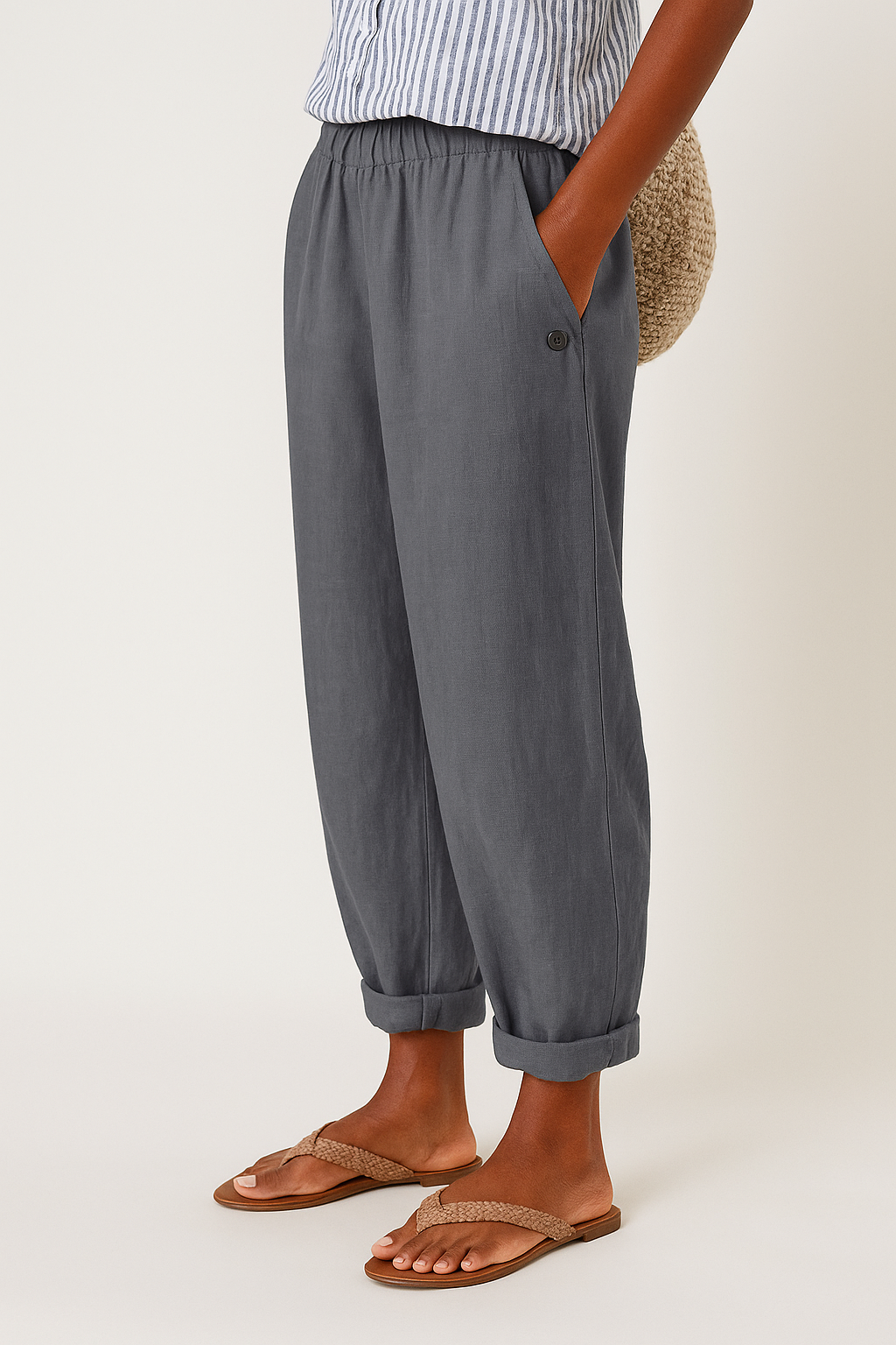 CHLOE | PANTALON FUSELÉ EN LIN MÉLANGÉ POUR FEMMES