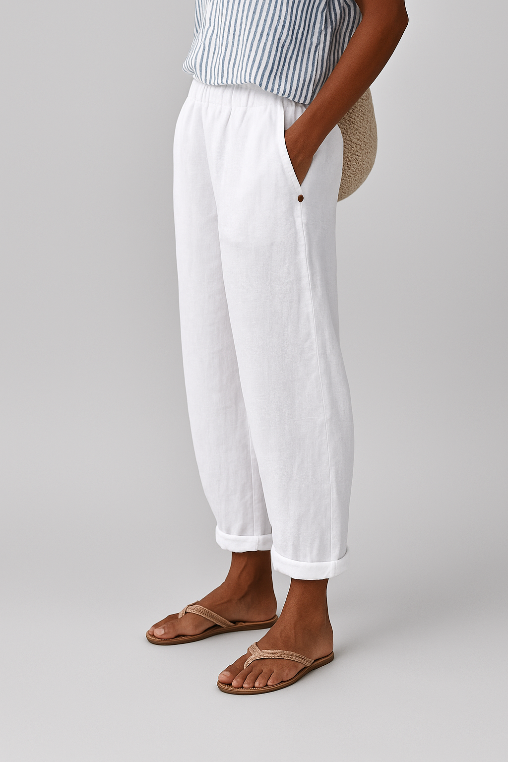 CHLOE | PANTALON FUSELÉ EN LIN MÉLANGÉ POUR FEMMES