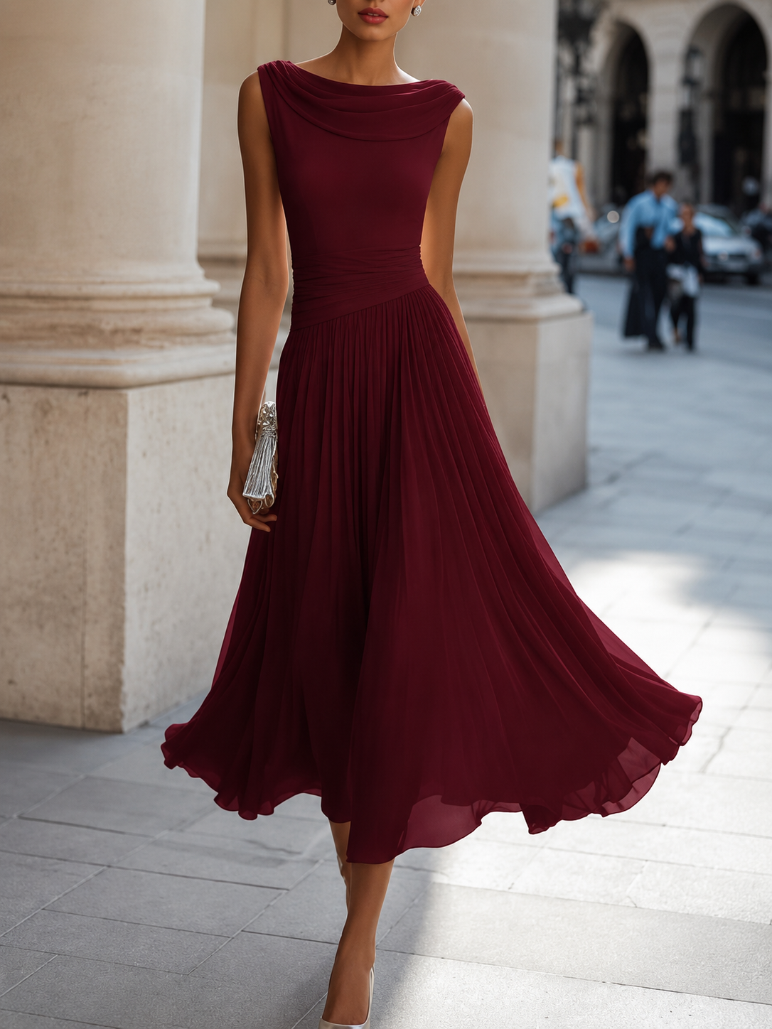 CHLOE | ROBE MIDI ÉLÉGANTE CHIC POUR FEMMES