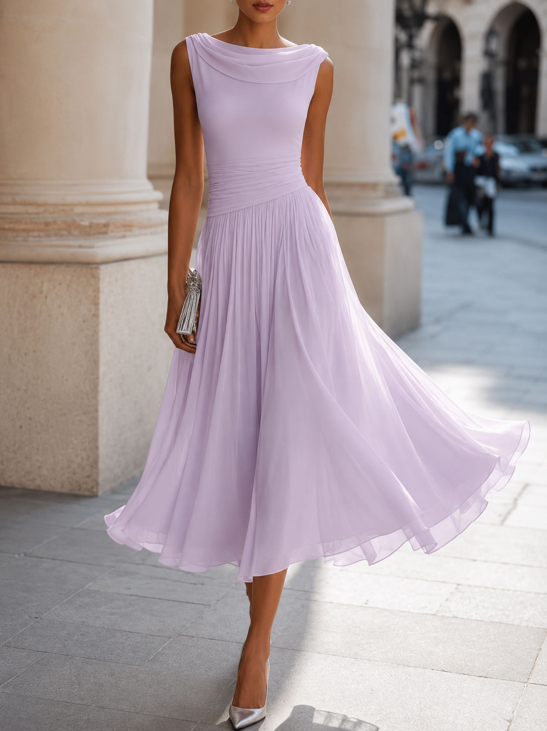CHLOE | ROBE MIDI ÉLÉGANTE CHIC POUR FEMMES