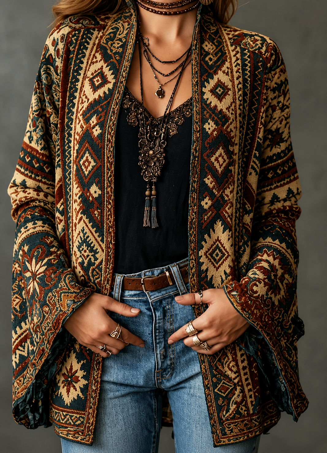 CHLOE | VESTE BOHO EN VELOURS POUR FEMMES