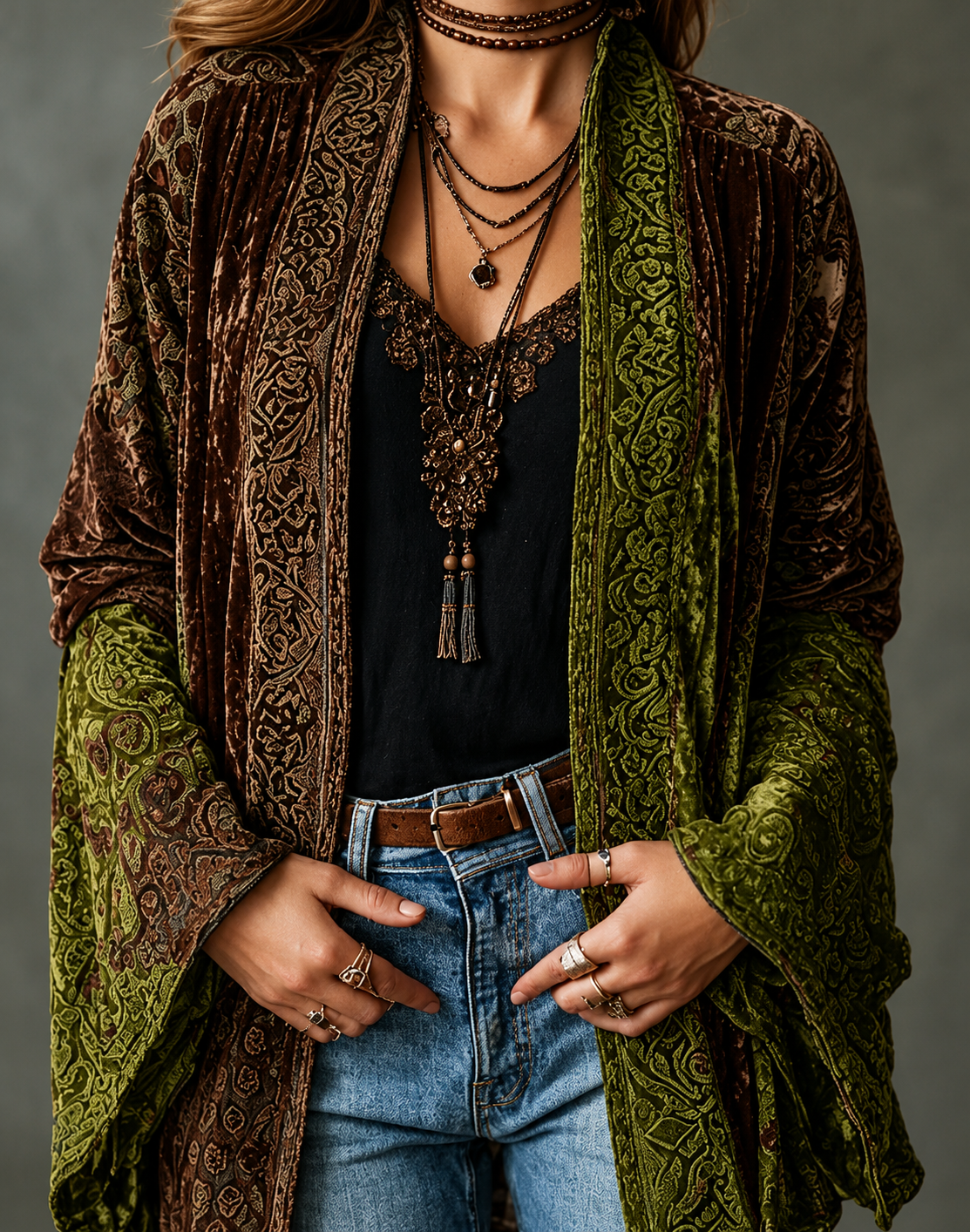 CHLOE | VESTE BOHO EN VELOURS POUR FEMMES