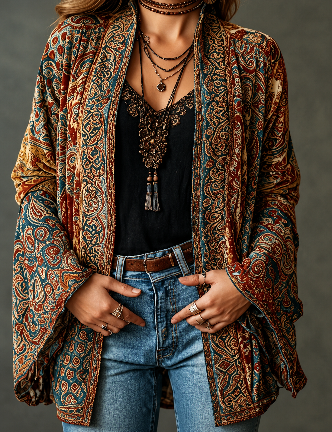 CHLOE | VESTE BOHO EN VELOURS POUR FEMMES