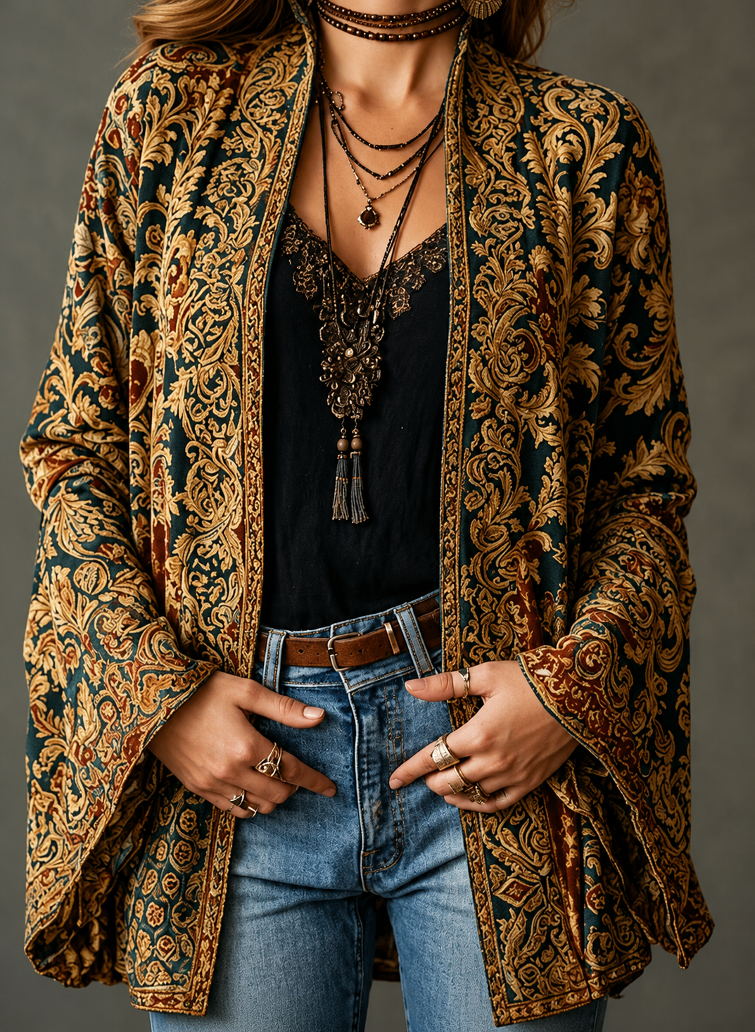 CHLOE | VESTE BOHO EN VELOURS POUR FEMMES