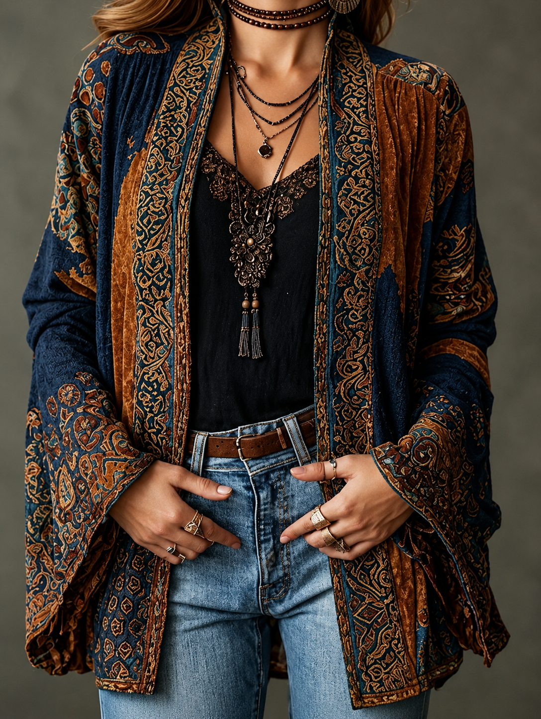 CHLOE | VESTE BOHO EN VELOURS POUR FEMMES