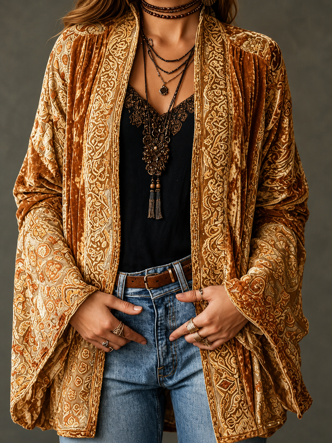 CHLOE | VESTE BOHO EN VELOURS POUR FEMMES