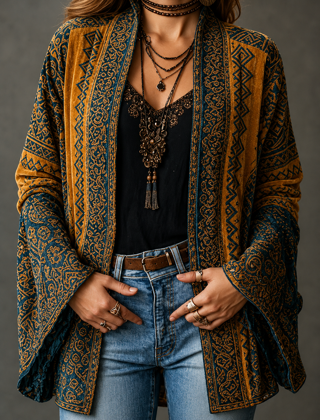 CHLOE | VESTE BOHO EN VELOURS POUR FEMMES
