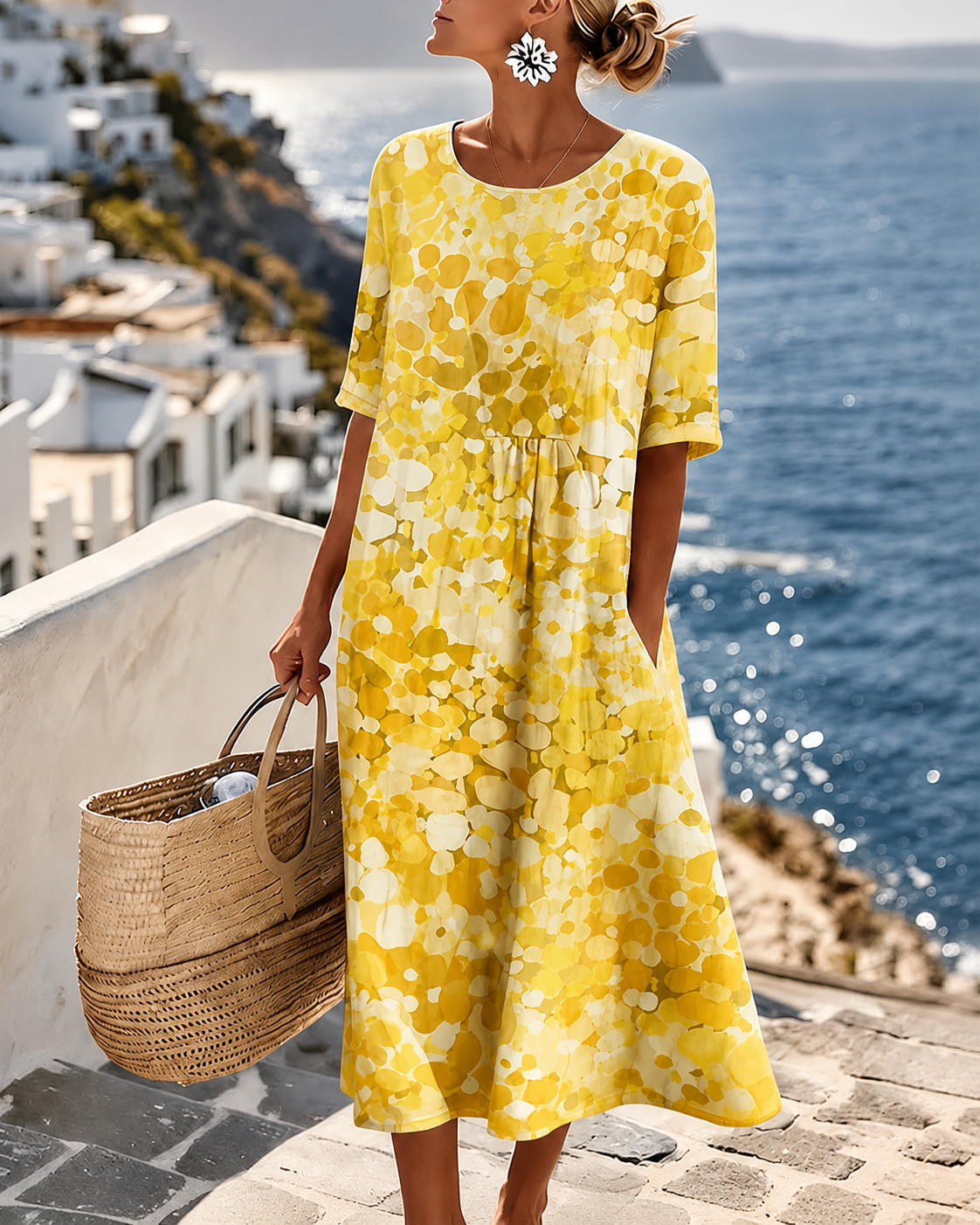 CHLOE | ROBE MIDI FLEURIE ÉLÉGANTE POUR FEMMES