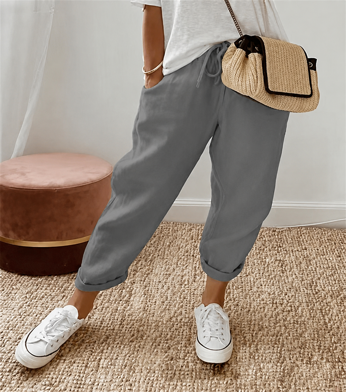 CHLOE | PANTALON LIN DÉTENDU POUR FEMMES