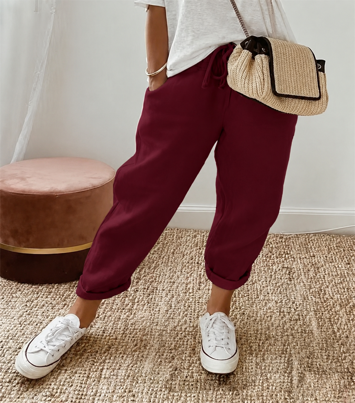 CHLOE | PANTALON LIN DÉTENDU POUR FEMMES