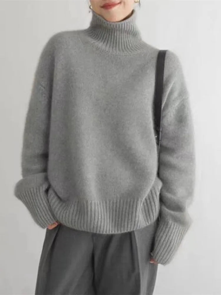 Mia™ | Pull Col Roulé Confortable en Tricot Doux