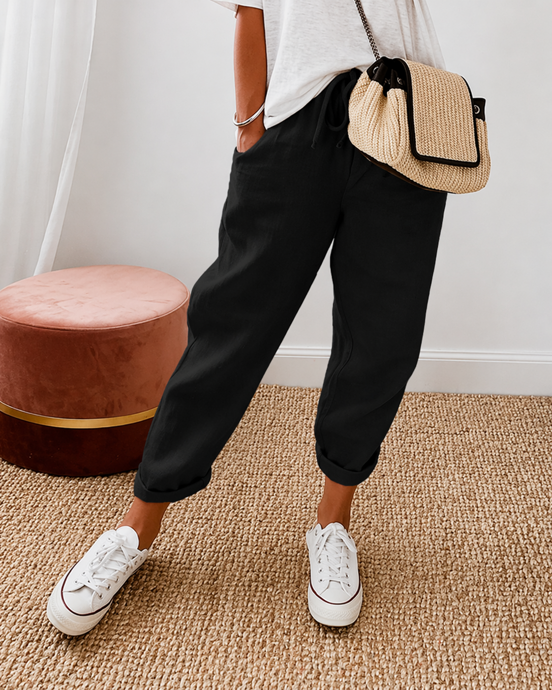 CHLOE | PANTALON LIN DÉTENDU POUR FEMMES