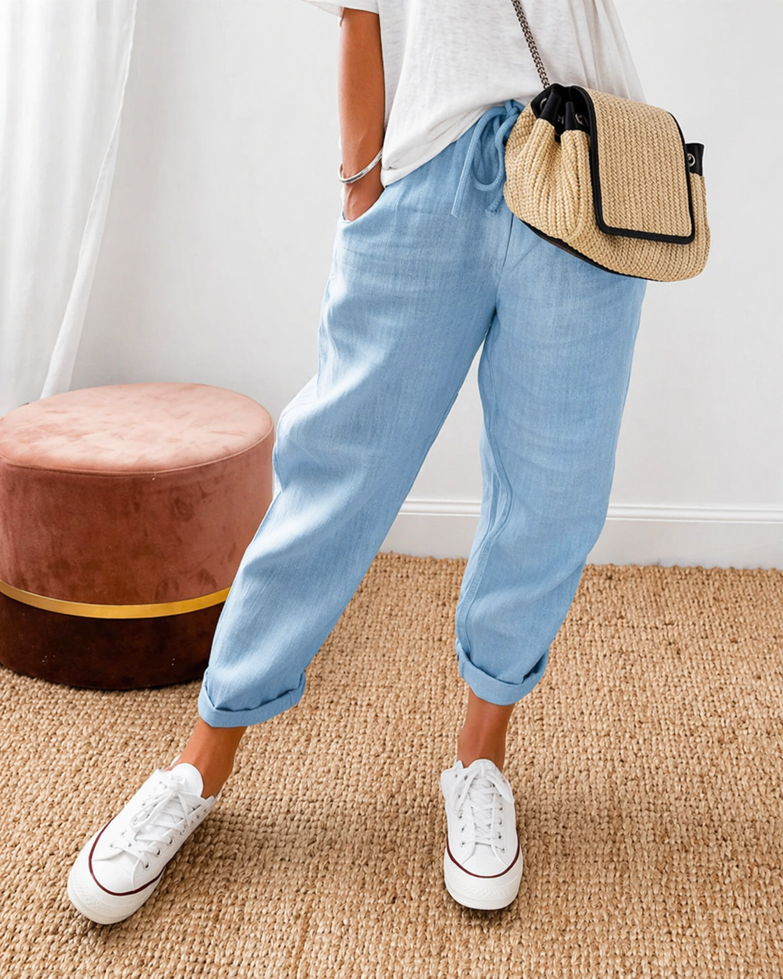 CHLOE | PANTALON LIN DÉTENDU POUR FEMMES