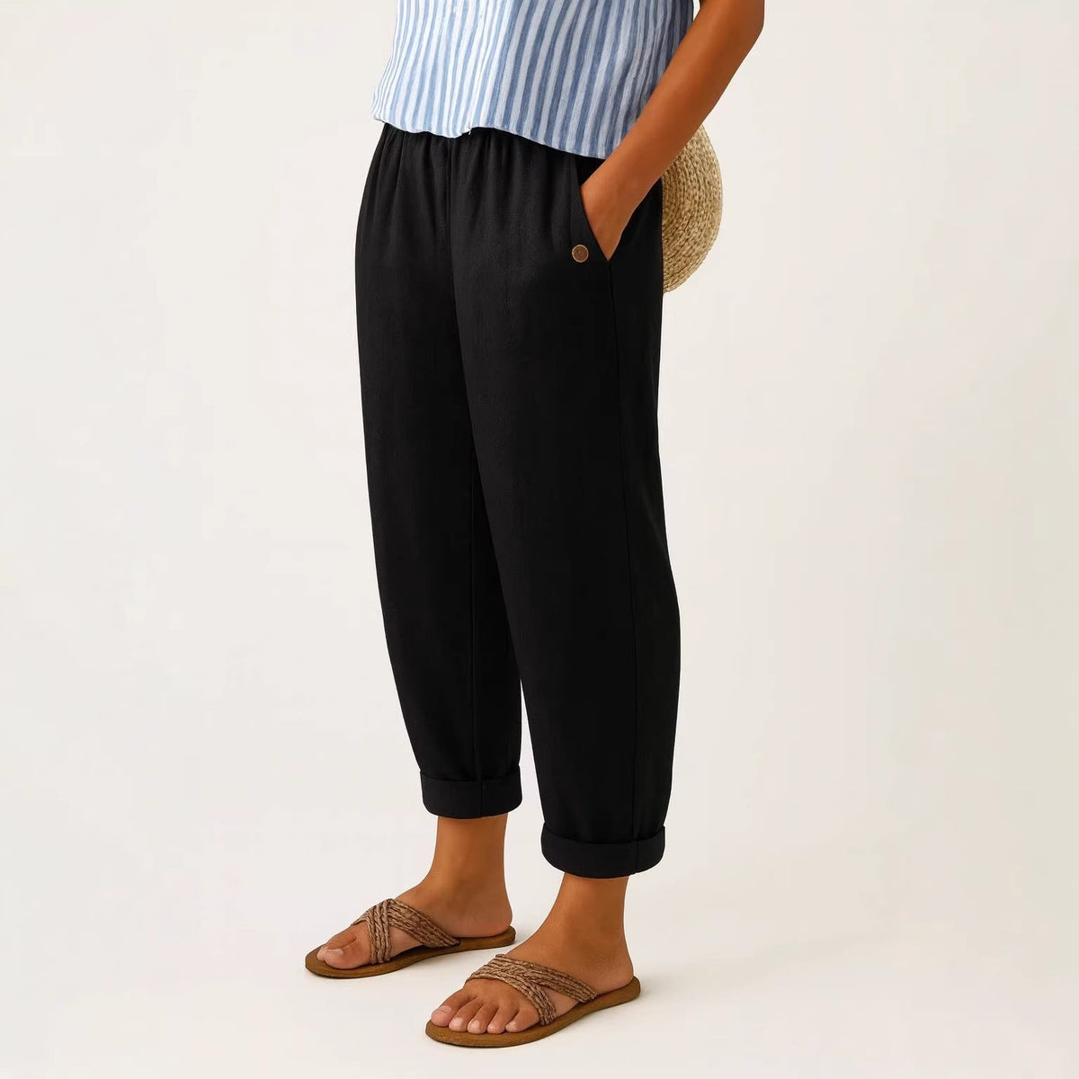 CHLOE | PANTALON FUSELÉ EN LIN MÉLANGÉ POUR FEMMES