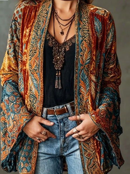 CHLOE | VESTE BOHO EN VELOURS POUR FEMMES