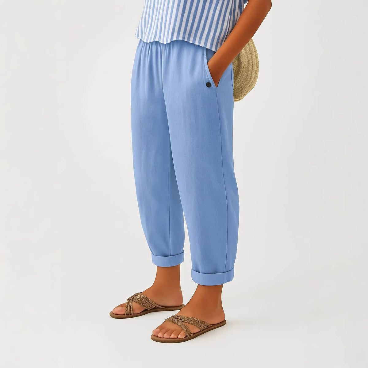 CHLOE | PANTALON FUSELÉ EN LIN MÉLANGÉ POUR FEMMES