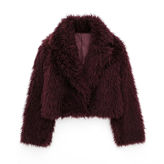 Chloé™ | Manteau En Fausse Fourrure Bordeaux