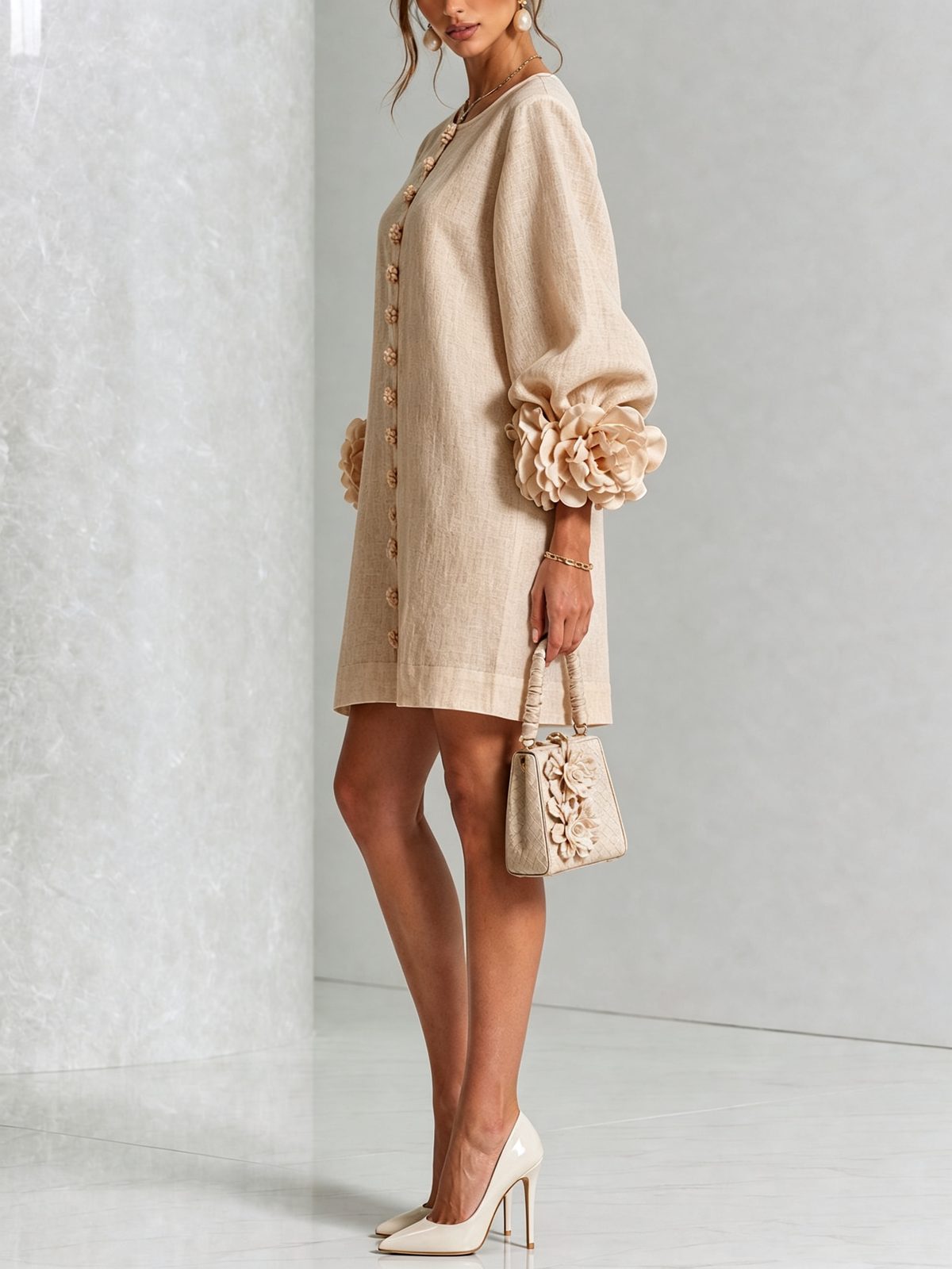 CHLOE | ROBE ÉLÉGANTE À MANCHES POUR FEMMES