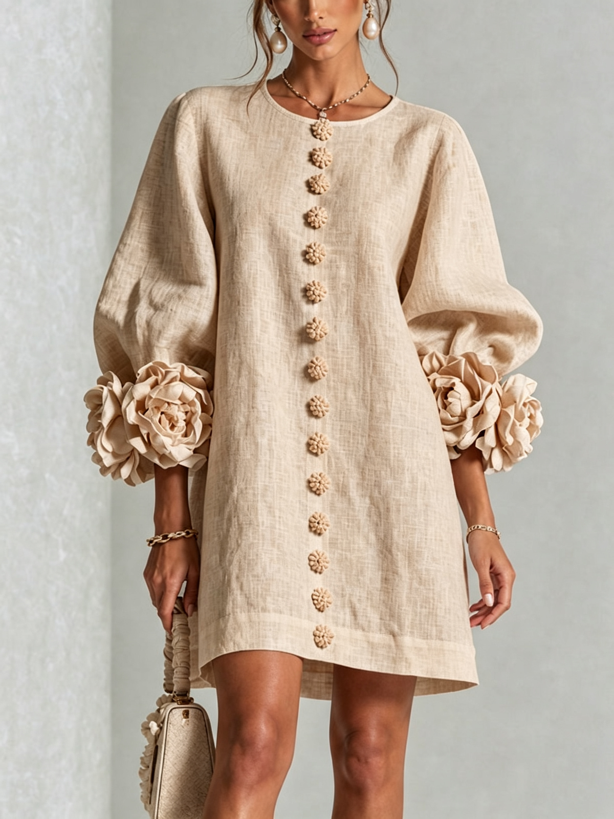 CHLOE | ROBE ÉLÉGANTE À MANCHES POUR FEMMES