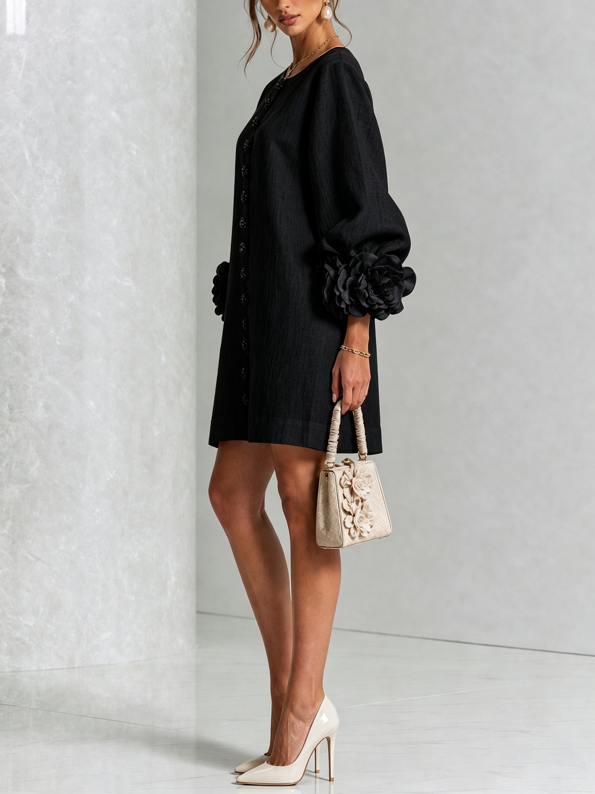 CHLOE | ROBE ÉLÉGANTE À MANCHES POUR FEMMES