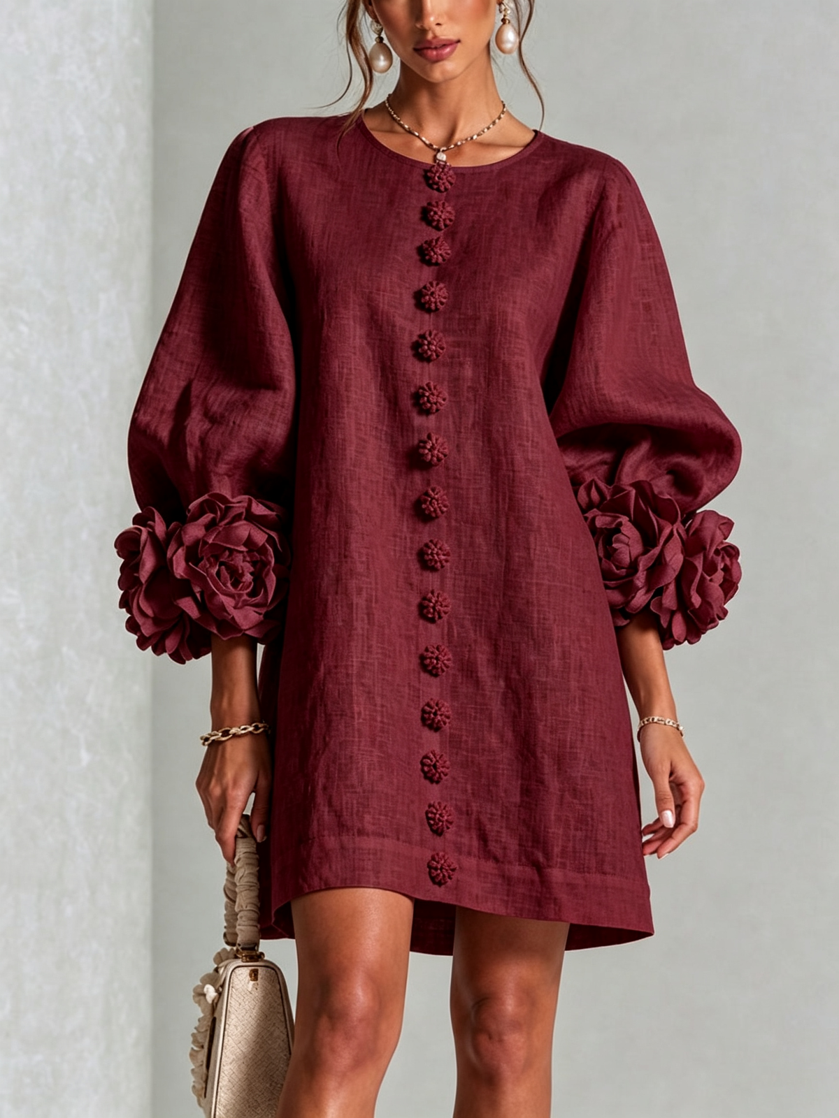 CHLOE | ROBE ÉLÉGANTE À MANCHES POUR FEMMES