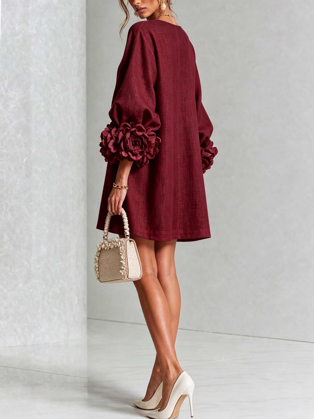 CHLOE | ROBE ÉLÉGANTE À MANCHES POUR FEMMES