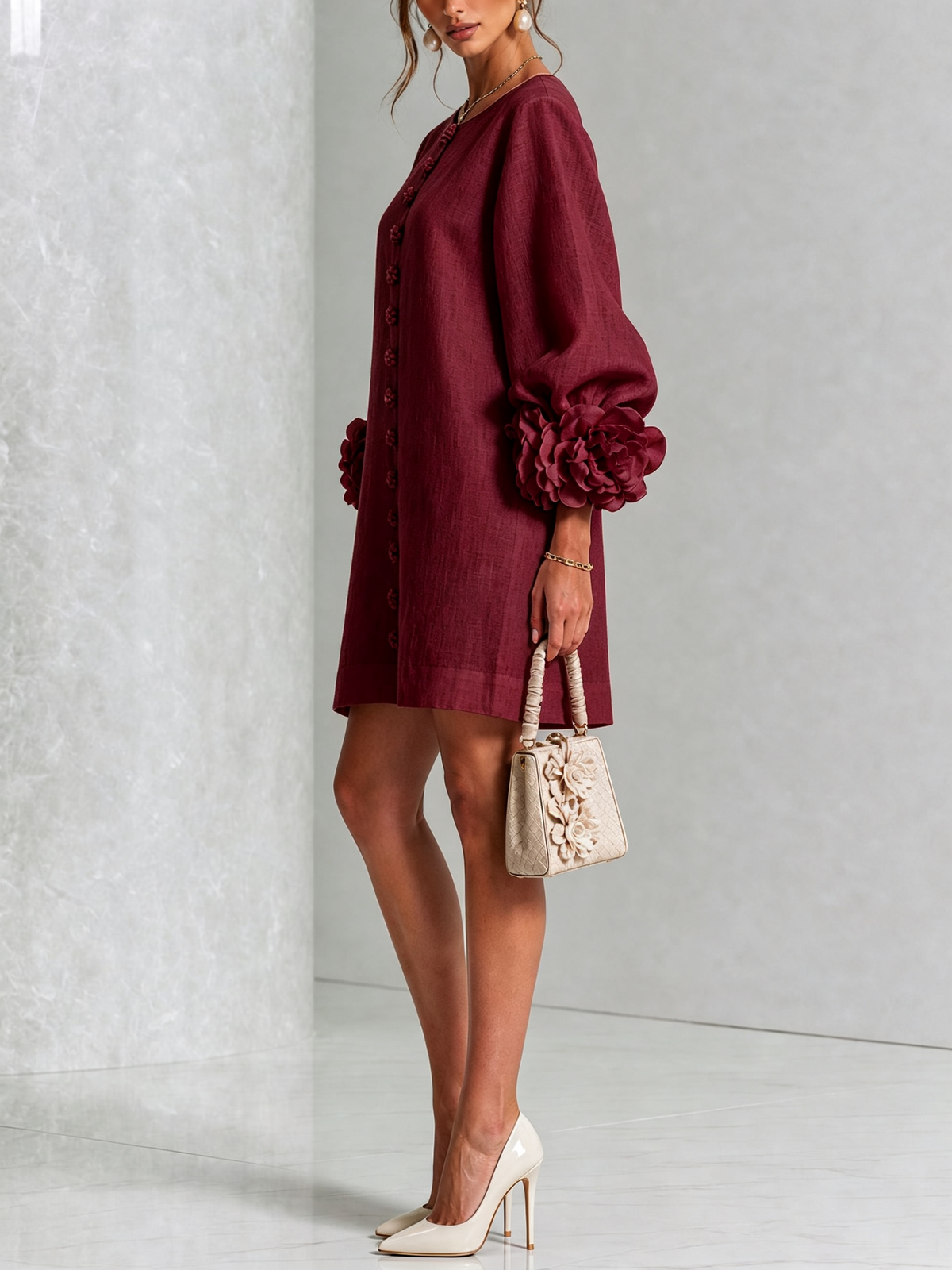 CHLOE | ROBE ÉLÉGANTE À MANCHES POUR FEMMES