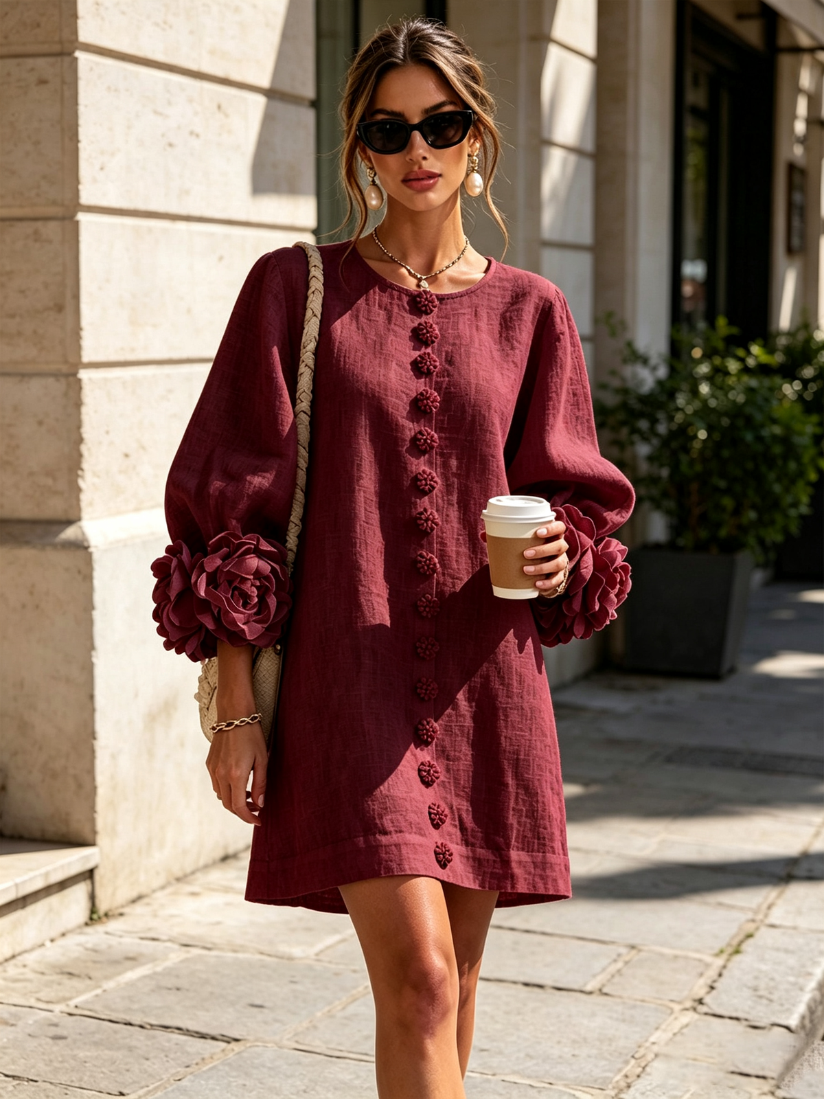CHLOE | ROBE ÉLÉGANTE À MANCHES POUR FEMMES