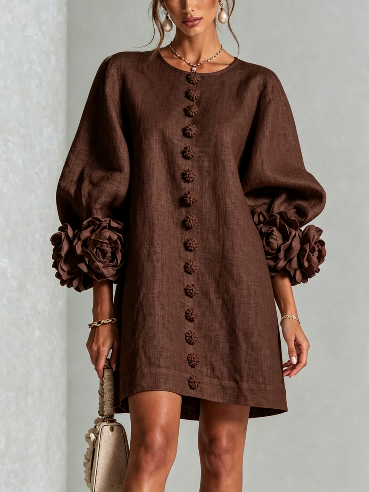 CHLOE | ROBE ÉLÉGANTE À MANCHES POUR FEMMES