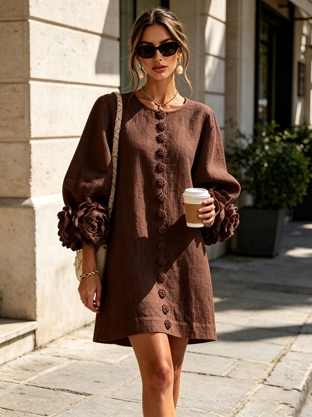 CHLOE | ROBE ÉLÉGANTE À MANCHES POUR FEMMES